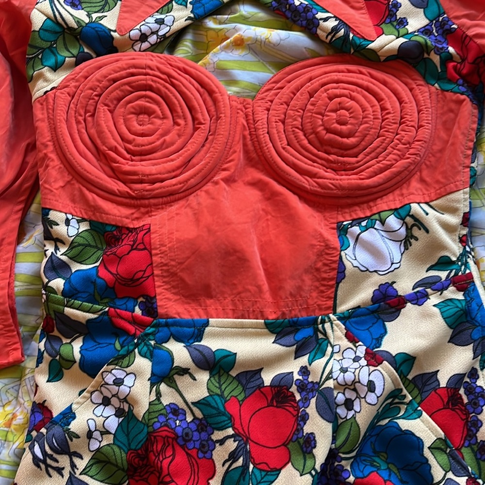Nuvolo Floral Summer Cocktail Kimmno-Sleeve Dress Size Large - Picture 5 of 16
